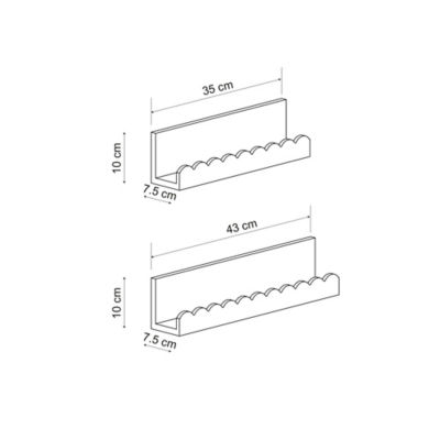 White Scalloped Wall Shelf - Set of 2 thumbnail 3