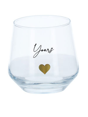 Valentines Glass "Yours" Tumbler