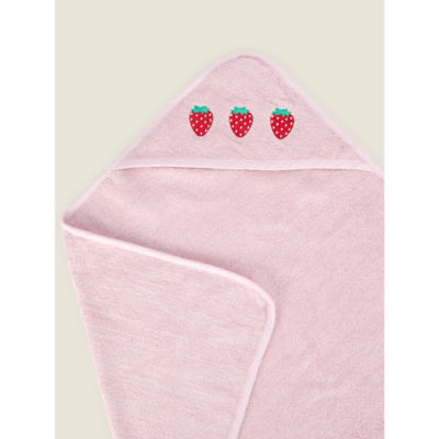 Red Strawberry Cotton Hooded Towel thumbnail 3