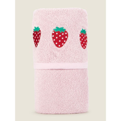 Red Strawberry Cotton Hooded Towel thumbnail 5