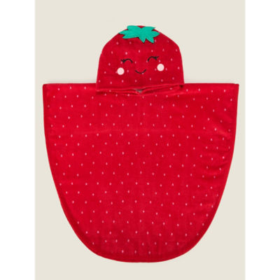 Pink Strawberry Cotton Poncho thumbnail 2