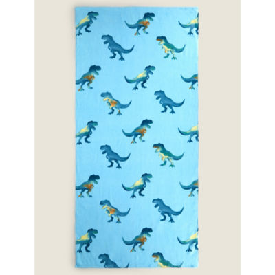 Blue Dino Printed Cotton Towel thumbnail 2