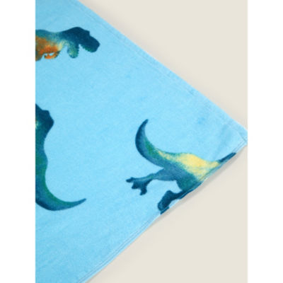 Blue Dino Printed Cotton Towel thumbnail 3