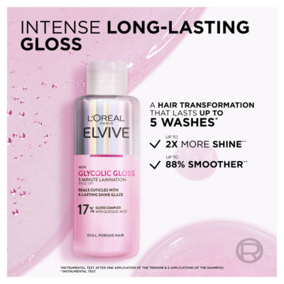 L’Oréal Paris Elvive Glycolic Gloss 5 Minute Lamination Treatment for Dull Hair 200ml thumbnail 3