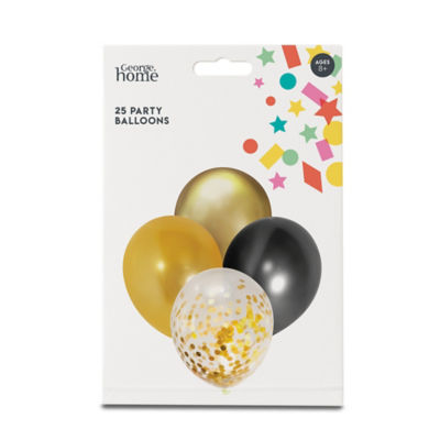 Gold And Black Confetti Balloons