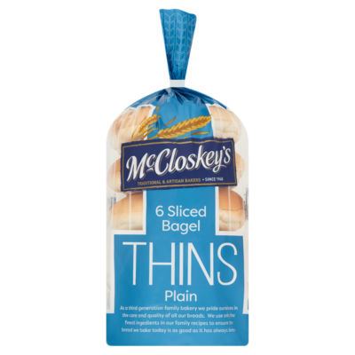 6 Sliced Bagel Thins Plain 6 x 55g (330g)