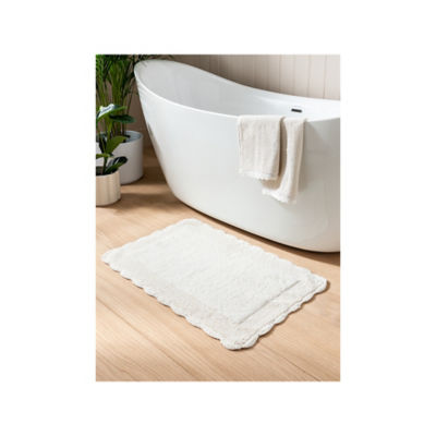 Cream Crochet Scallop Edge Bath Mat thumbnail 2