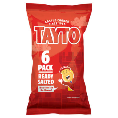 Ready Salted Flavour Potato Crisps 6 x 25g thumbnail 2