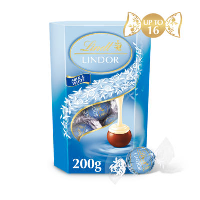Lindor Milk & White Chocolate Truffles Box 200g thumbnail 2