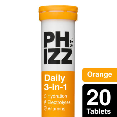 Daily 3-in-1 Orange Hydration, Electrolytes & Vitamins Effervescent Tablets - 20 Tablets