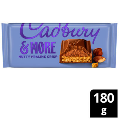 &More Nutty Praline Crisp Chocolate Bar 180 g thumbnail 2