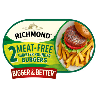 Meat-Free Vegan 2 Quarter Pounder Burgers 227g thumbnail 2