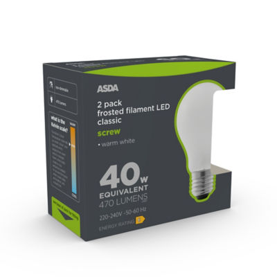 LED Filament Classic 40W Large Screw Coated Lightbulb