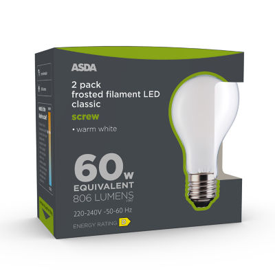 LED Filament Classic 60W Large Screw Coated Lightbulb