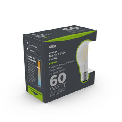 LED Filament Classic 60W Large Screw Clear Lightbulb thumbnail 2