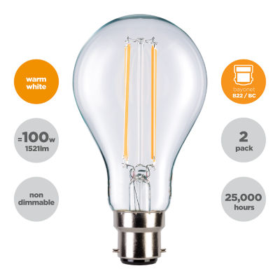 Classic 100W Bayonet Warm White Lightbulb thumbnail 5