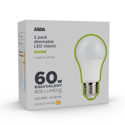 LED Classic 60W Large Screw Dimmable Lightbulb thumbnail 2