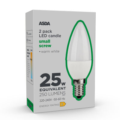 LED Candle 25W Small Edison Screw Cap Lightbulb thumbnail 2