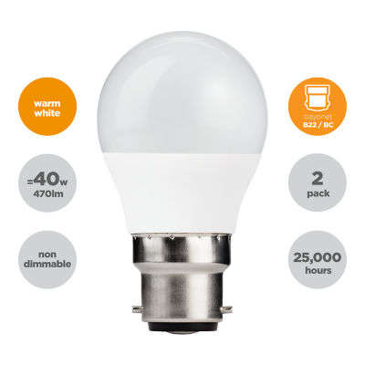LED Round 40W Bayonet Warm White Lightbulb thumbnail 5