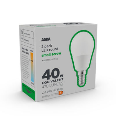 LED Round 40W Small Edison Screw Cap Light Bulbs