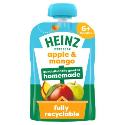 Apple & Mango Baby Food Fruit Puree Pouch 6+ Months 100g thumbnail 2