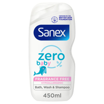 Sanex Zero% Fragrance Free Baby Bath & Wash