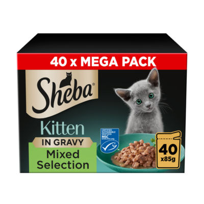 Sheba Sauce Collection Kitten Cat Pouches Mixed MSC Selection in Gravy