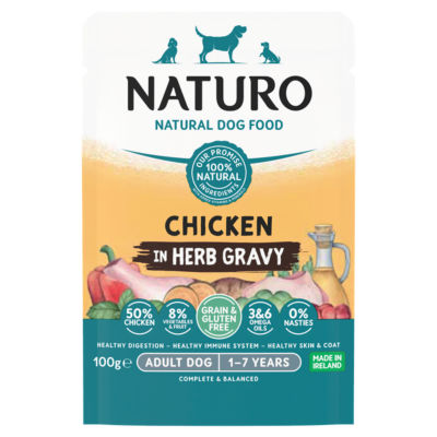 Natural Dog Food Chicken in Herb Gravy Adult Dog 1-7 Years 100g thumbnail 2