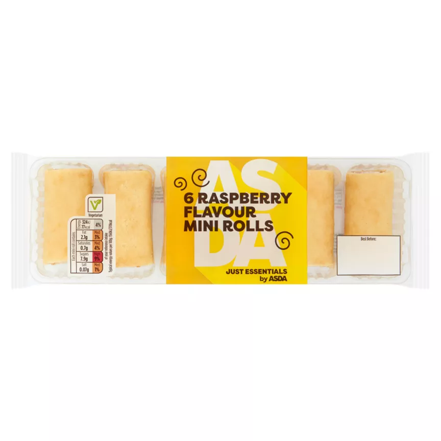 JUST ESSENTIALS by ASDA 6 Raspberry Flavour Mini Rolls