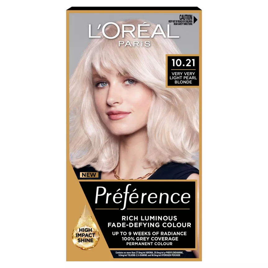 L'Oreal Preference Infinia 10.21 Stockholm Very Light Pearl Blonde Hair Dye