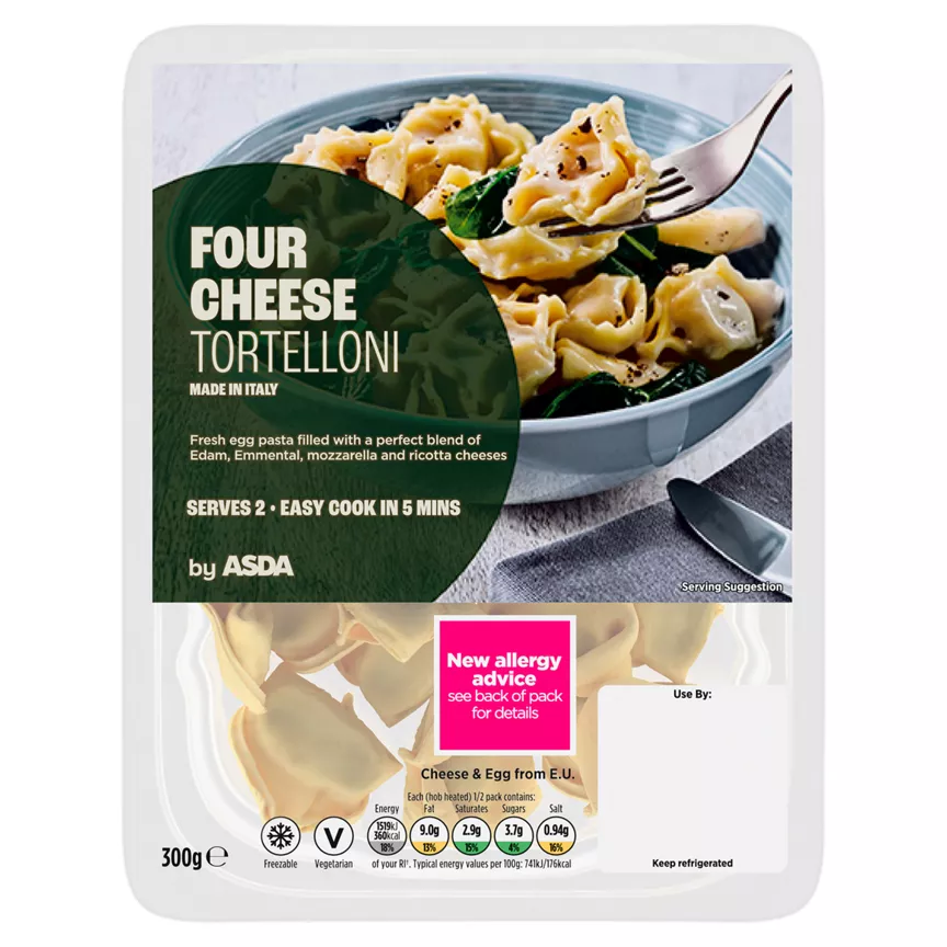 ASDA Four Cheese Tortelloni Serves 2 300g