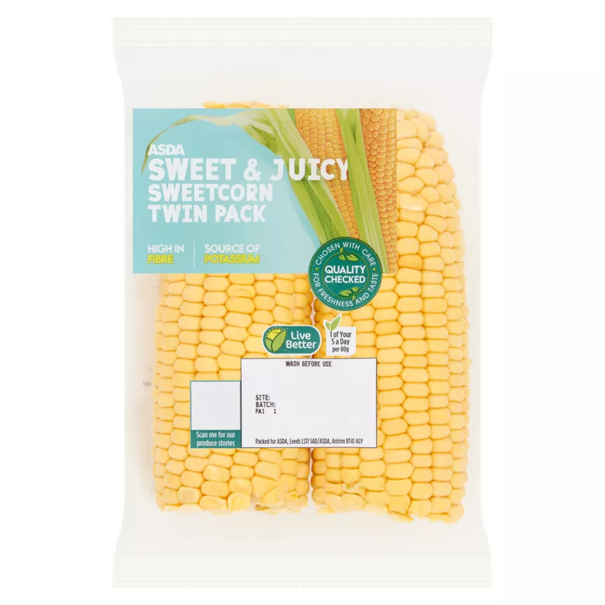ASDA Sweet & Juicy Sweetcorn Twin Pack