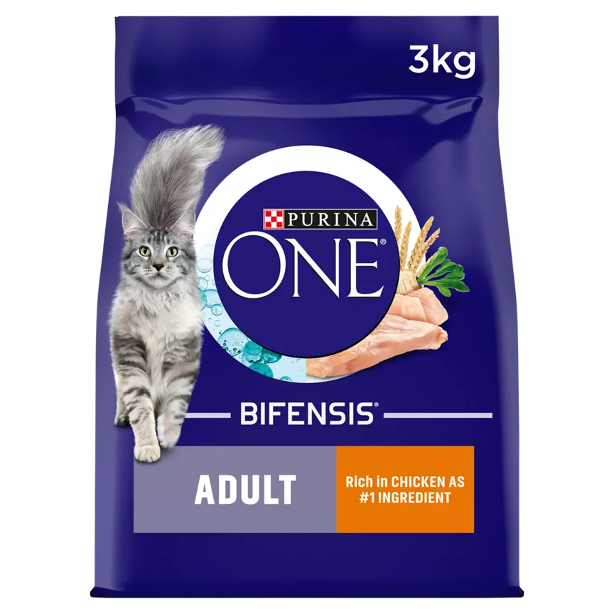 Purina ONE Adult Cat Food with Chicken & Whole Grains 3kg