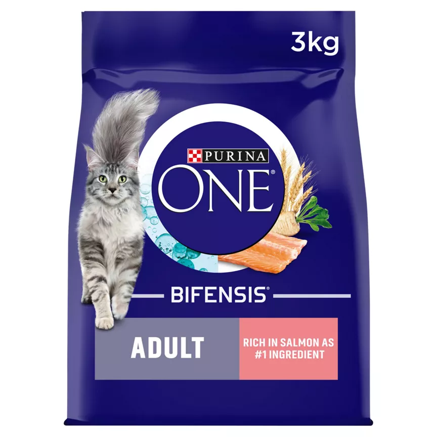 Purina ONE Adult Cat Food with Salmon & Whole Grains 3kg