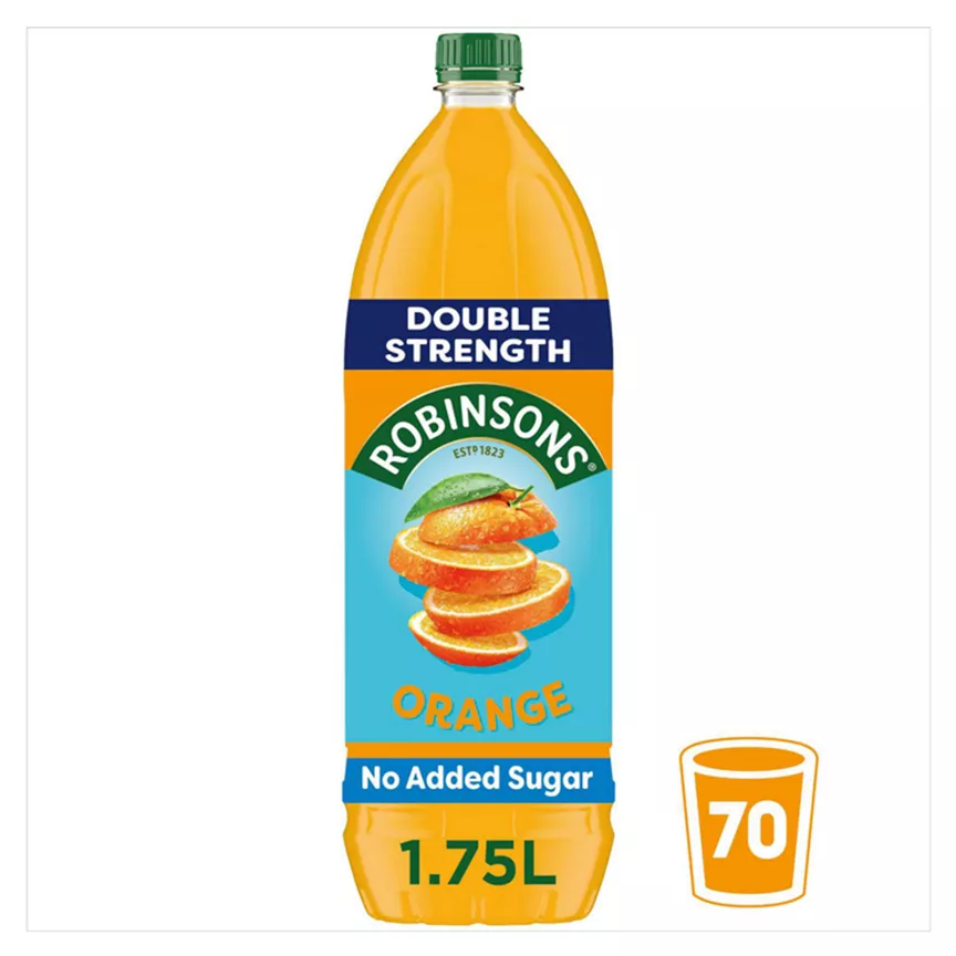 Robinsons Double Strength Orange Squash No Added Sugar - Image 1