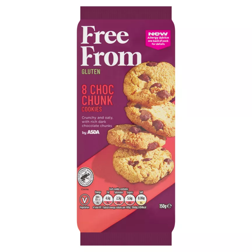 ASDA Free From Chocolate Chip Cookies biscuits