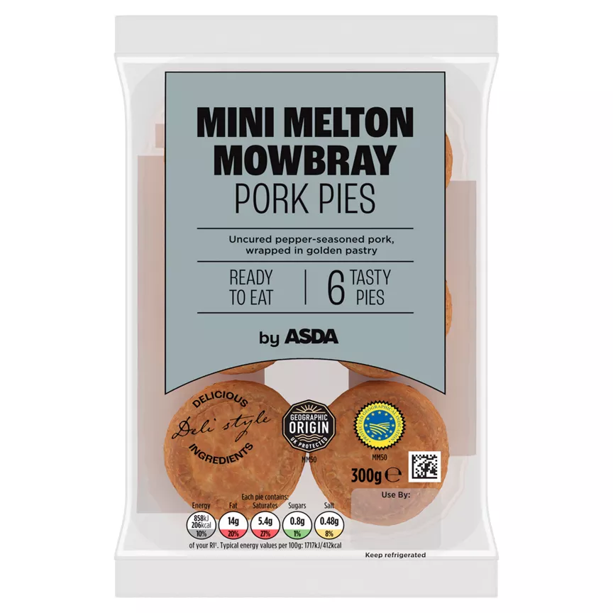 ASDA 6 Mini Melton Mowbray Pork Pies 300g