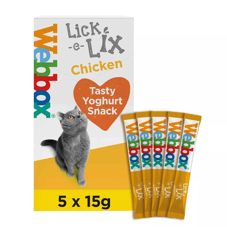 Webbox Lick-e-Lix with Chicken Yoghurty Cat Treats 5 Pack