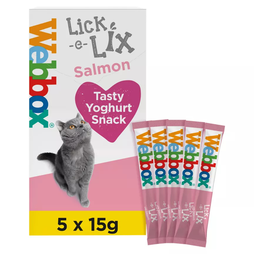 Webbox Lick-e-Lix with Salmon Yoghurty Cat Treats 5 Pack