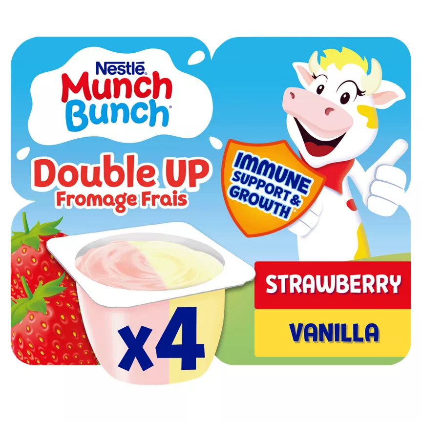 Munch Bunch Double Up Strawberry & Vanilla Yogurts
