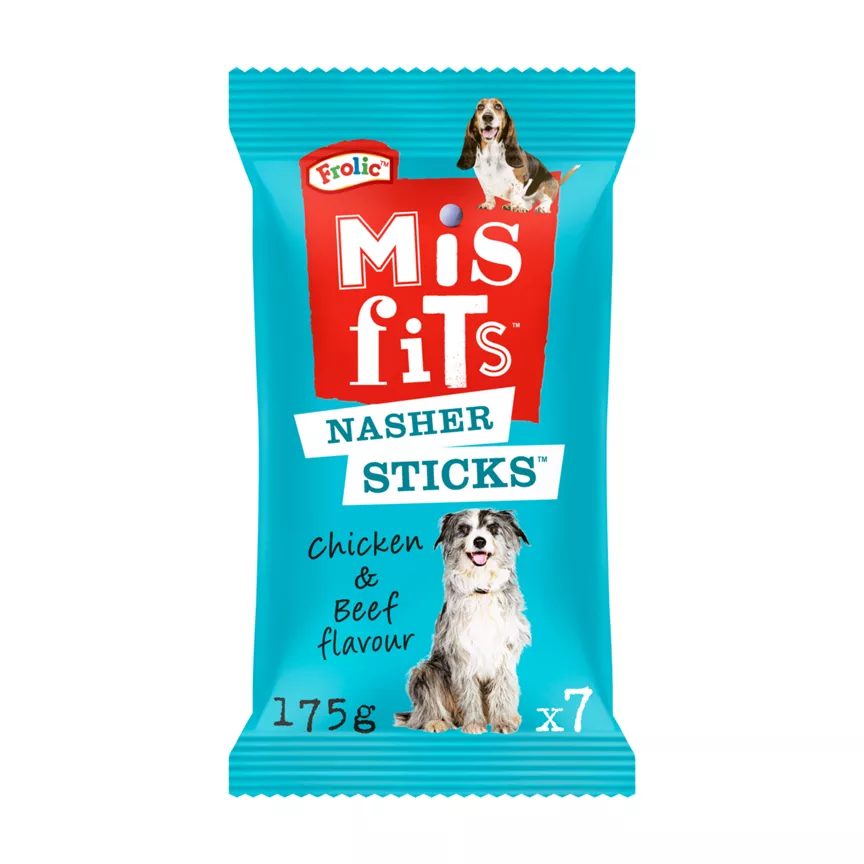 Misfits Nasher Sticks Adult Medium Dog Treats with Chicken and Beef