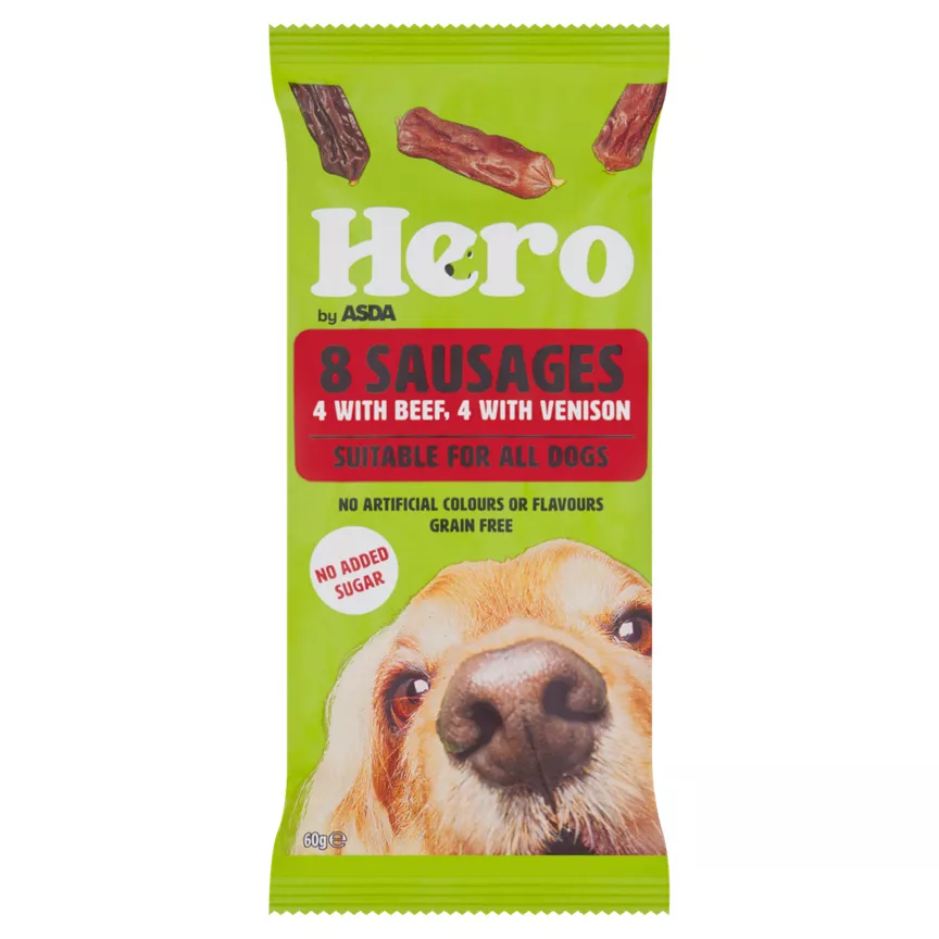 Hero by ASDA 8 Sausages Suitable For All Dogs  60g