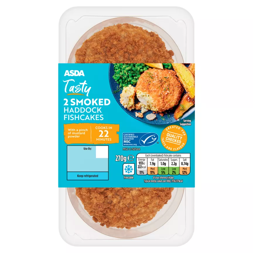 ASDA Tasty 2 Smoked Haddock Fishcakes