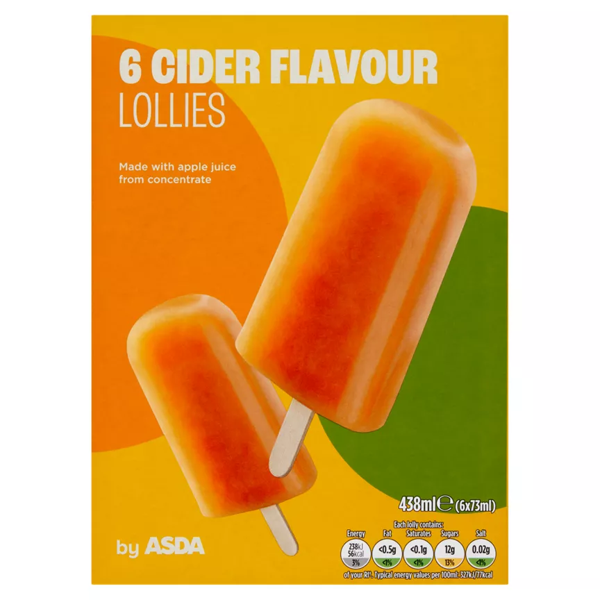 ASDA Cider Flavour Lollies 6 x 73ml (438ml)