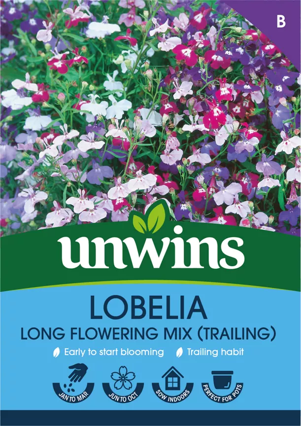 Unwins Lobelia Long Flowering Mix (Trailing) Flower Seeds