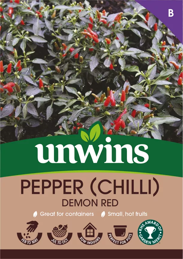 Unwins Pepper (Chilli) Demon Red Vegetable Seeds