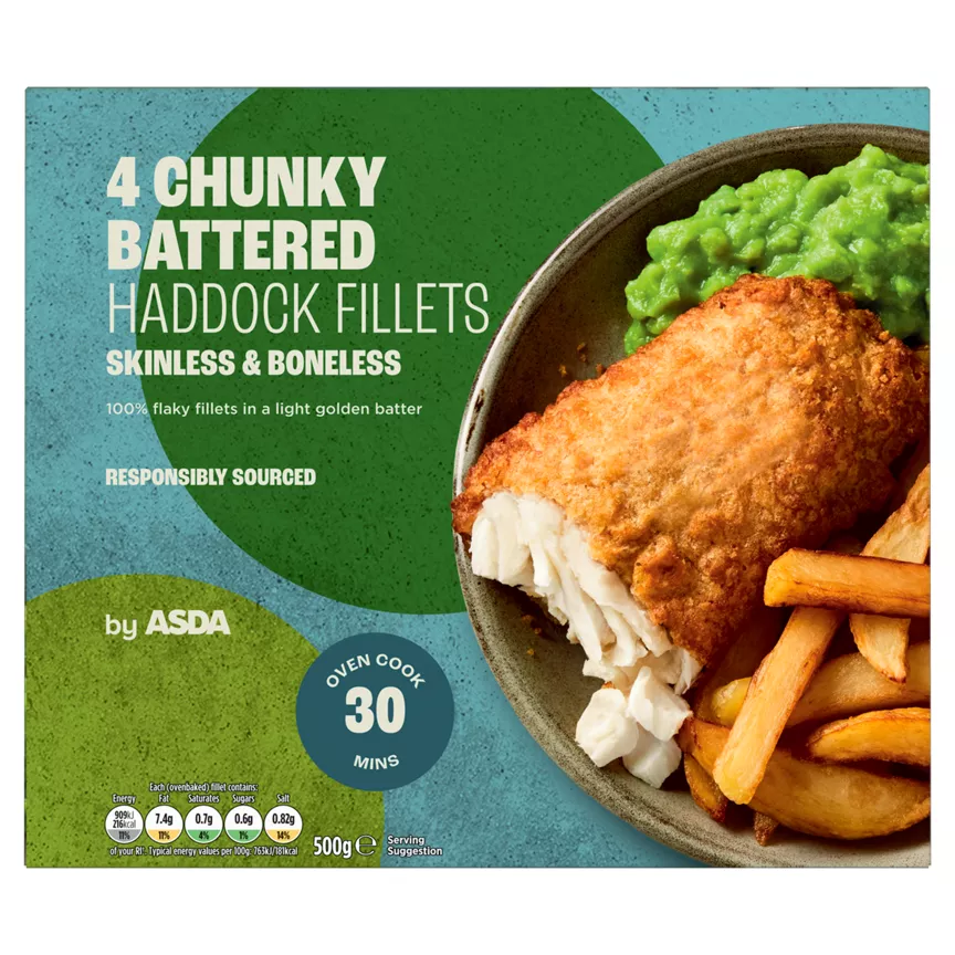 ASDA 4 Battered Haddock Fillets