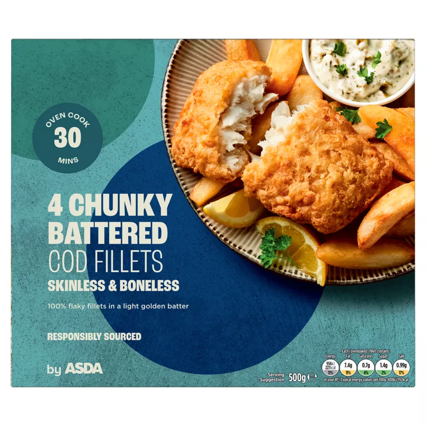 ASDA 4 Battered Cod Fillets