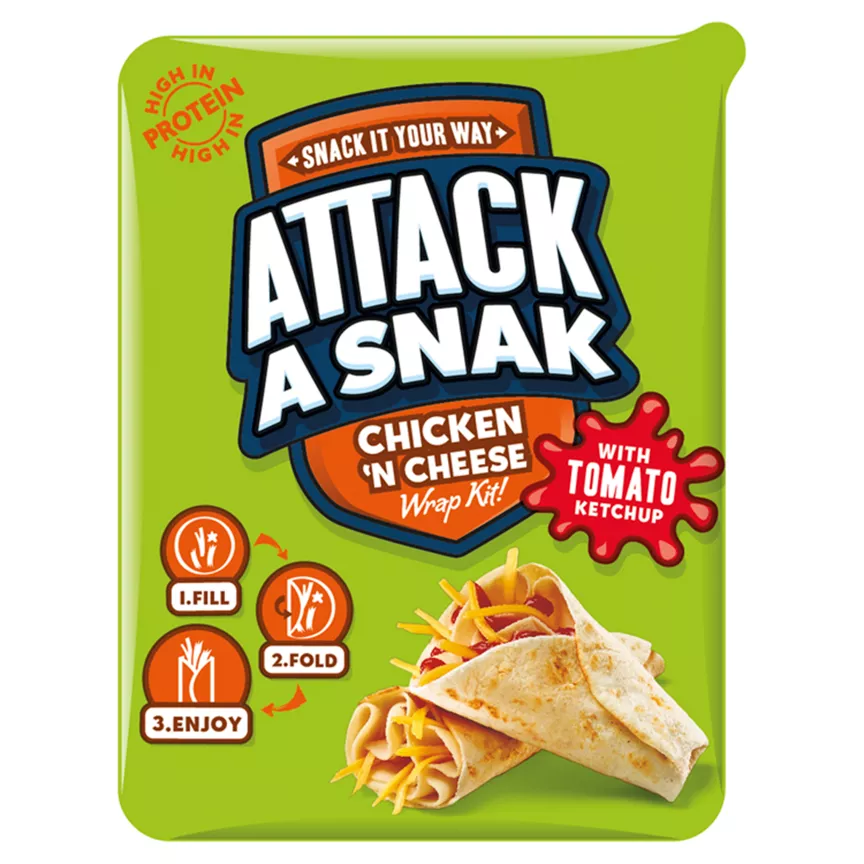 Attack A Snak Chicken 'N' Cheese Wraps with Tomato Ketchup