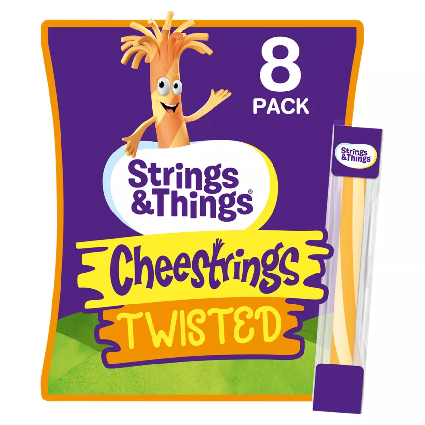 Strings & Things Twisted Cheestrings 8 x 20g (160g)